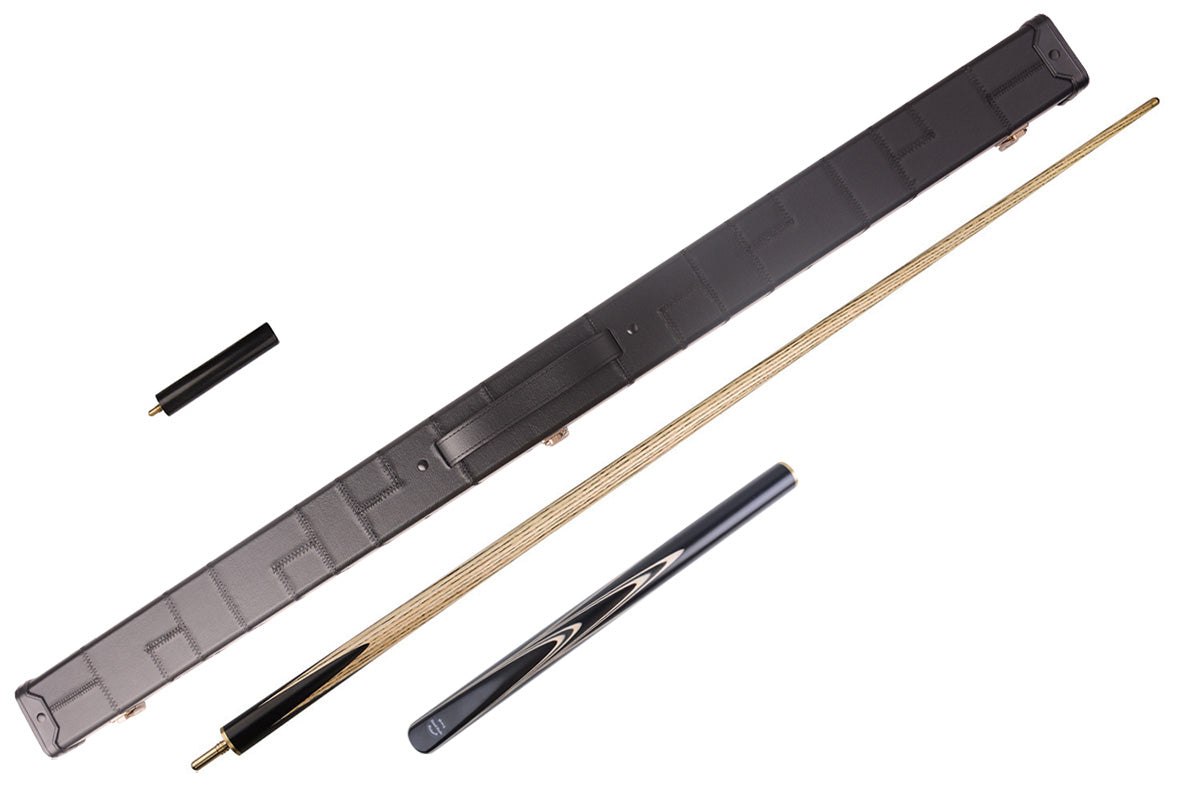 Professional-Grade 57"/58" Snooker/Pool Cue & Luxury Case Set With Ebony/White Splice Design #T2SC97