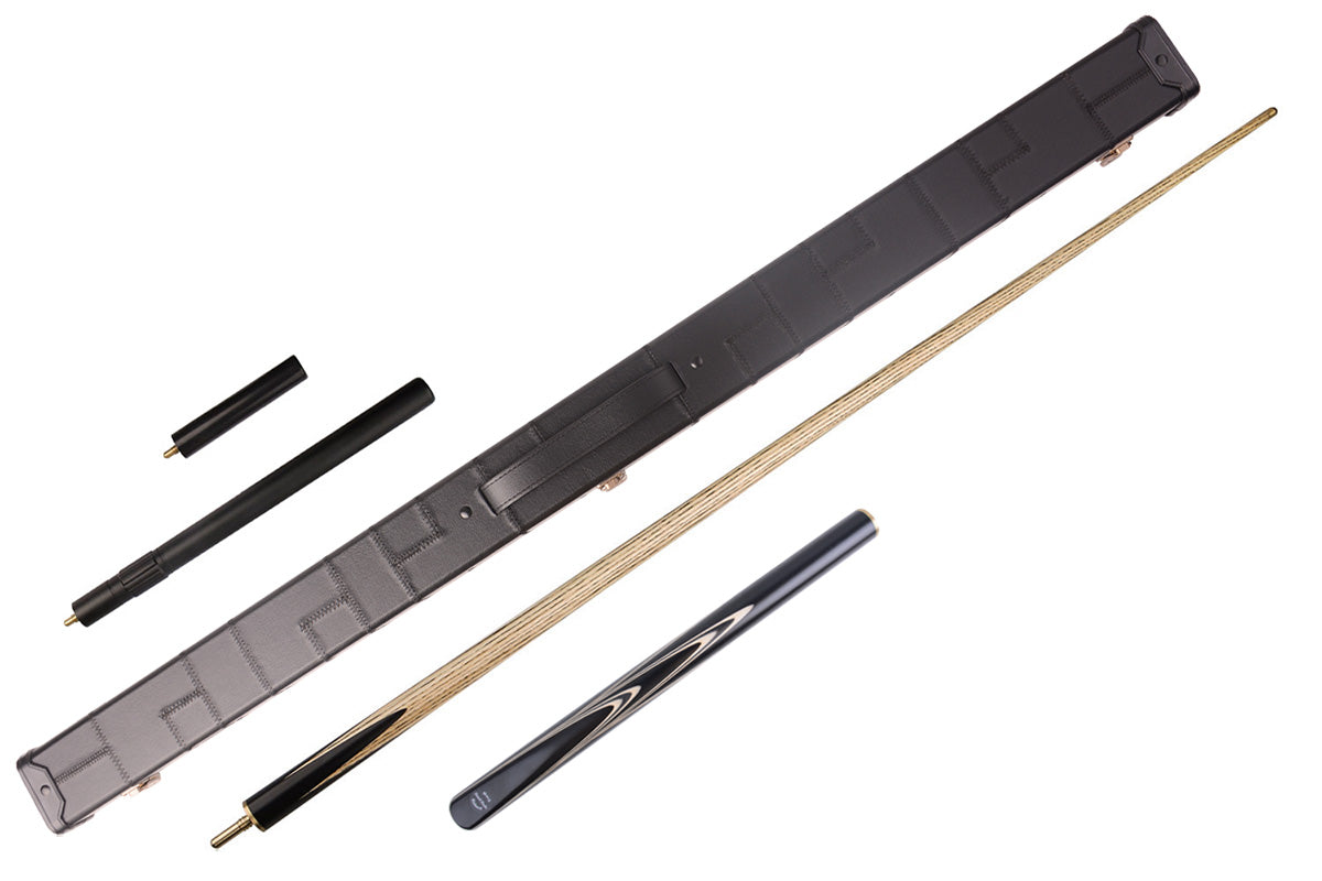 Professional-Grade 57"/58" Snooker/Pool Cue & Luxury Case Set With Ebony/White Splice Design #T2SC97