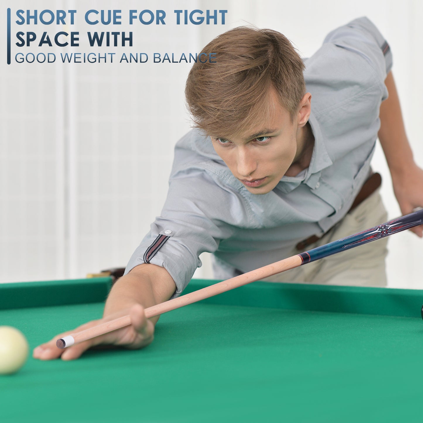 AB EARTH 36”/42”/48” American Short Pool Cues for Younger Players #K10