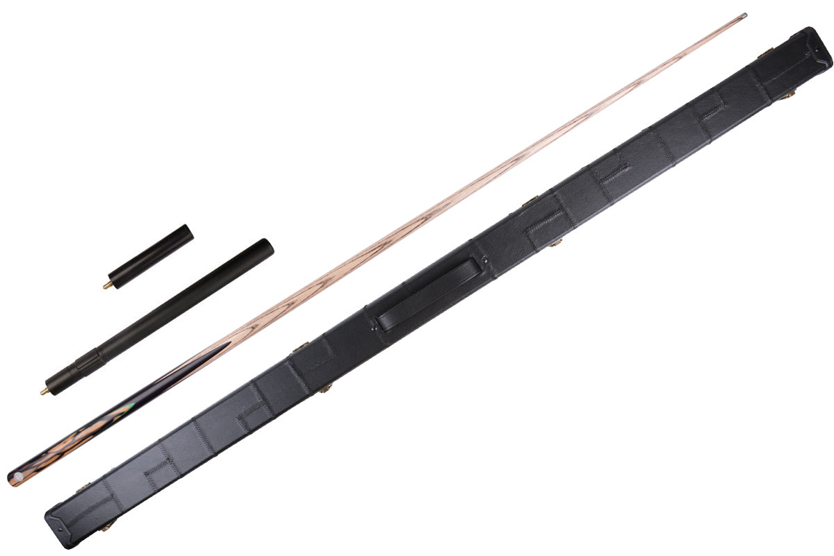 Professional 58" One Piece Alloy Snooker Cue Set | Artisan-Crafted Gabon Ebony & Green Maple Design #T102AON01