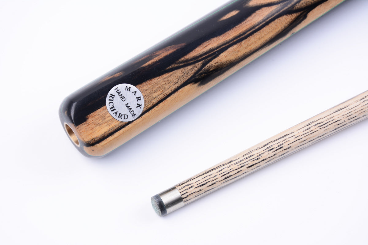 Professional 58" One Piece Alloy Snooker Cue Set | Artisan-Crafted Gabon Ebony & Green Maple Design #T102AON01