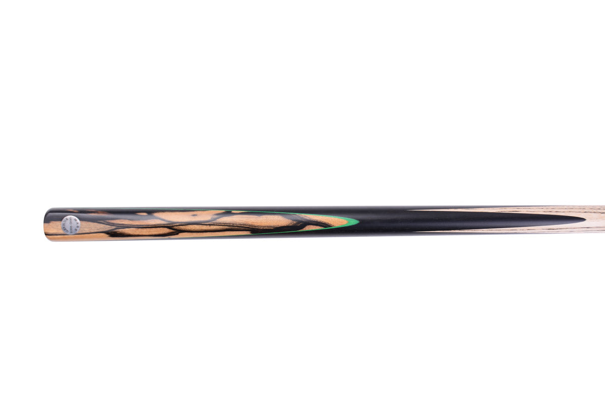Professional 58" One Piece Alloy Snooker Cue Set | Artisan-Crafted Gabon Ebony & Green Maple Design #T102AON01