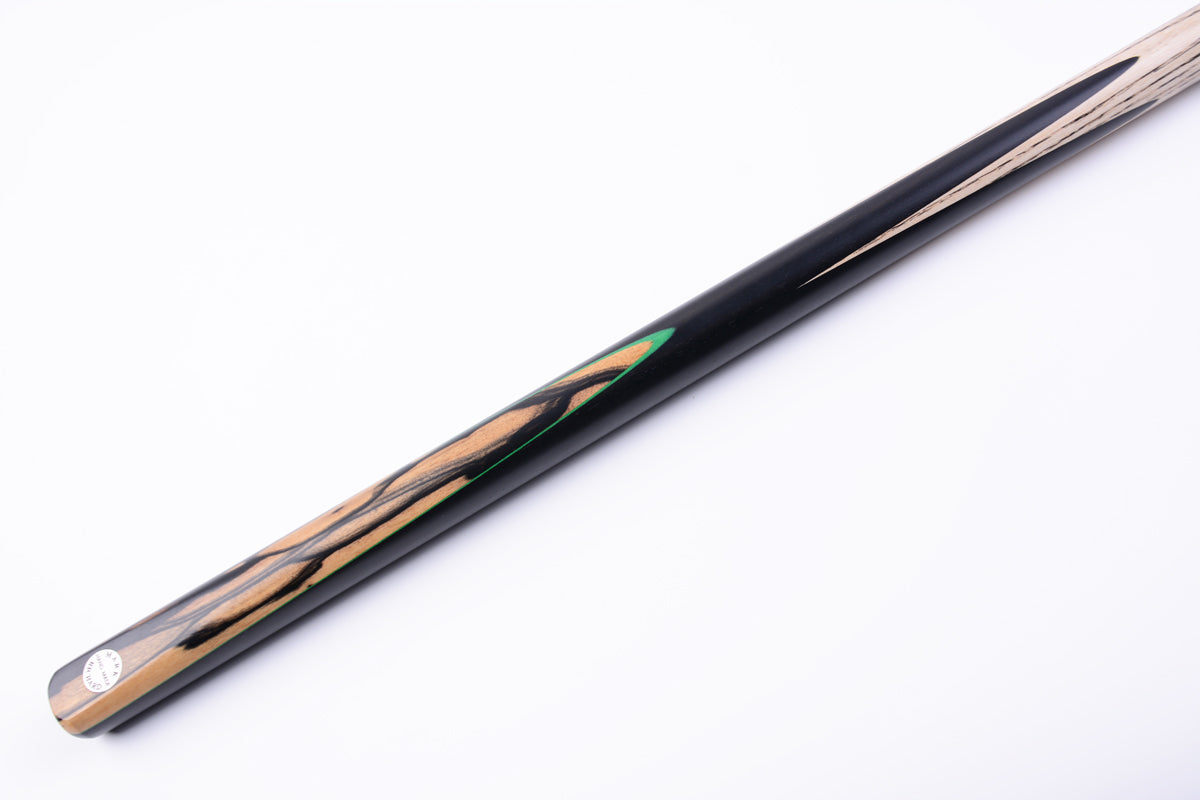 Professional 58" One Piece Alloy Snooker Cue Set | Artisan-Crafted Gabon Ebony & Green Maple Design #T102AON01