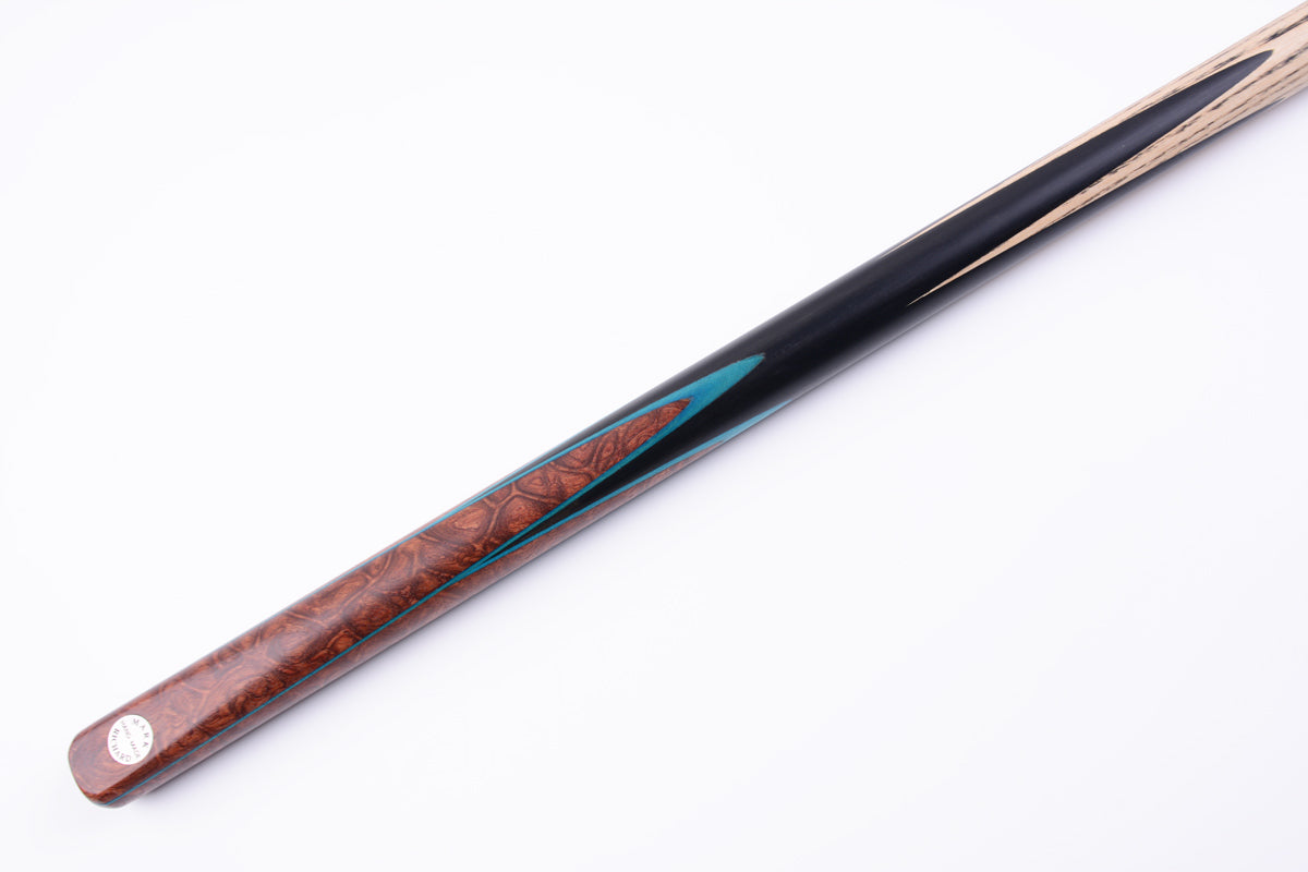 Pro One Piece Alloy 58" Snooker Cue - Tournament-Grade Handcrafted Bubinga & Blue Maple Inlays #T103AON02