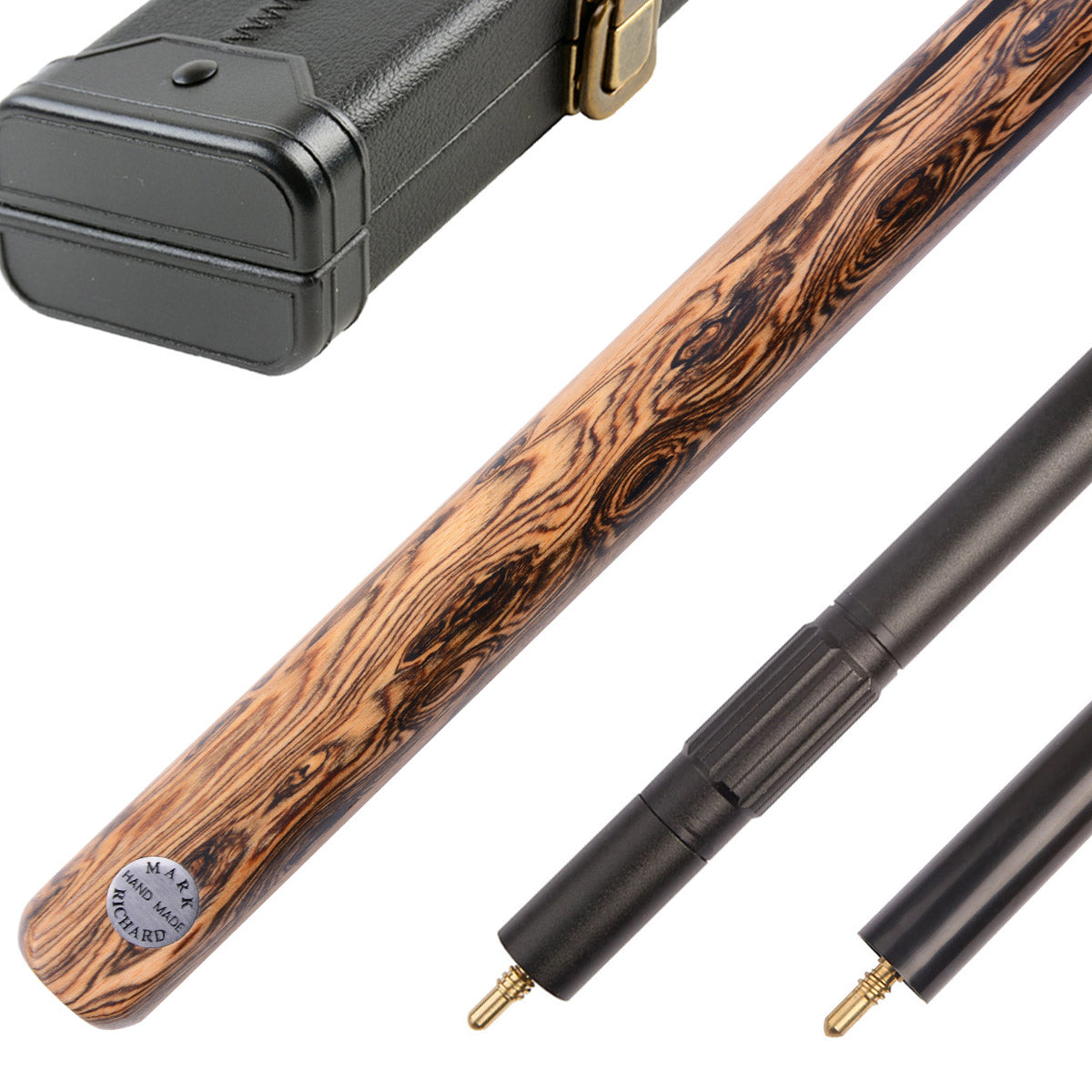 Mexican Bocote & Ebony Design Alloy One Piece Snooker Cue