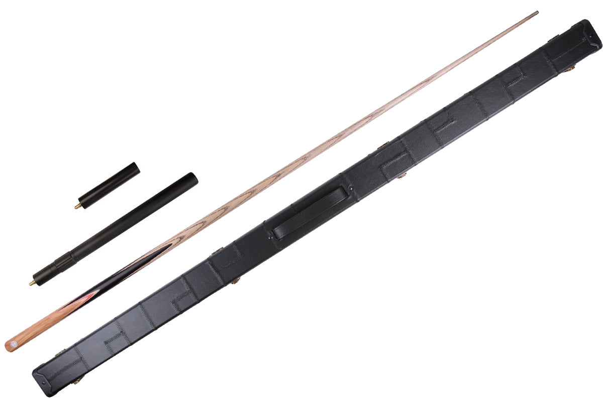 58" 9.5mm Tip Alloy One Piece Snooker Cue Set - Handcrafted Olivewood & Red Maple Inlays #T102AON04