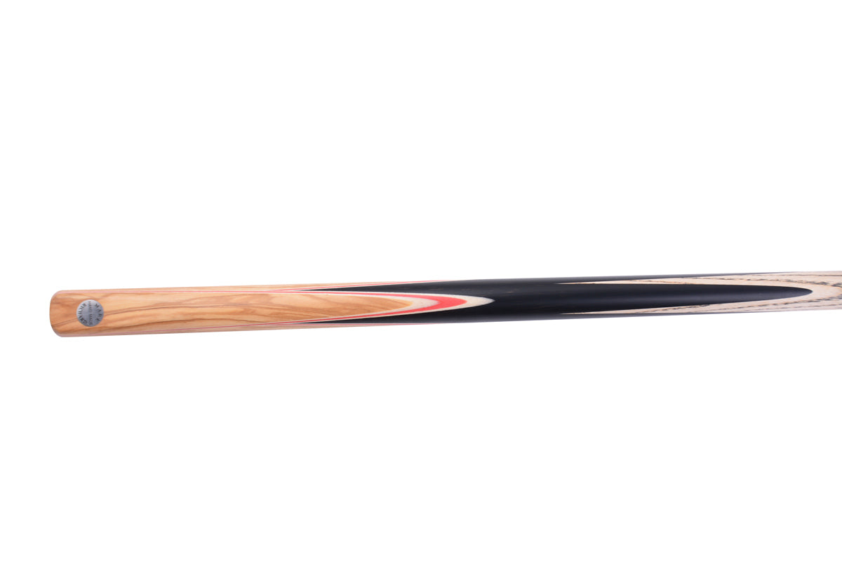 58" 9.5mm Tip Alloy One Piece Snooker Cue Set - Handcrafted Olivewood & Red Maple Inlays #T102AON04
