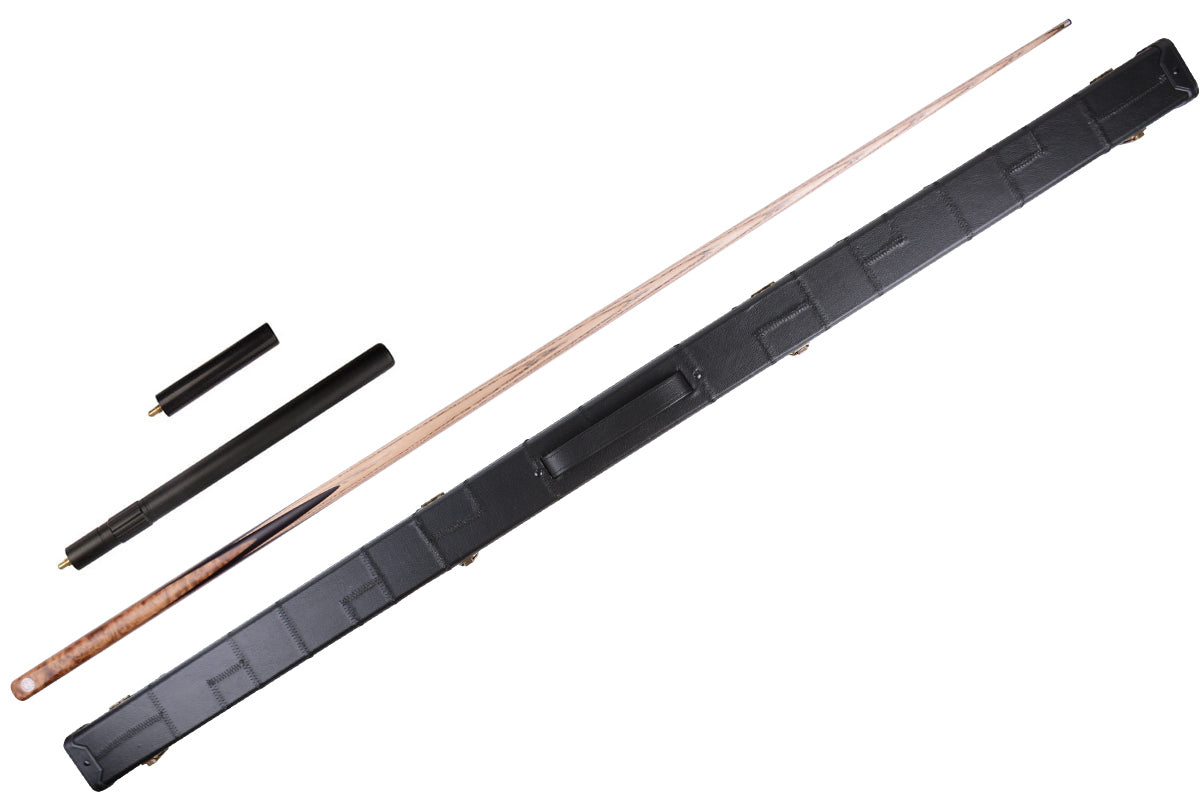 Crafted for Precision: Laos Burl & Gabon Ebony Splices Alloy Pro 58" One piece Snooker Cue Kit #T102AON05