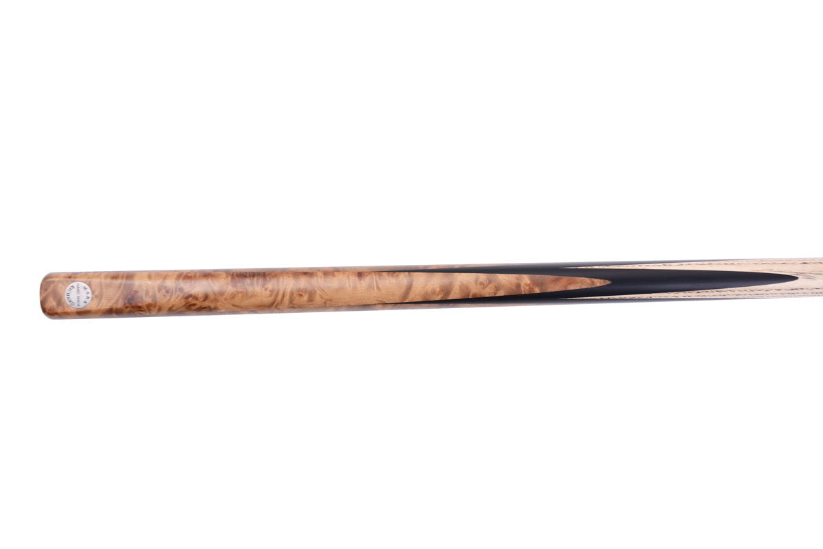Crafted for Precision: Laos Burl & Gabon Ebony Splices Alloy Pro 58" One piece Snooker Cue Kit #T102AON05