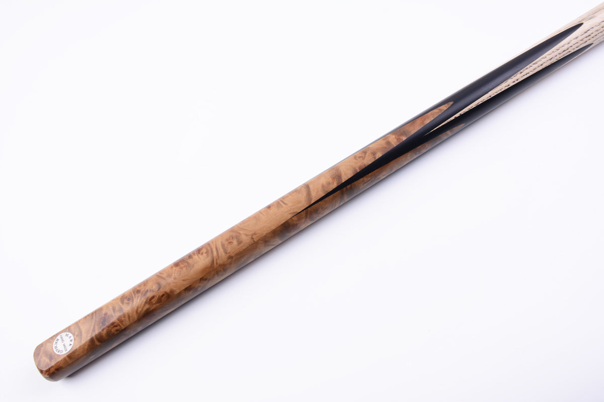 Crafted for Precision: Laos Burl & Gabon Ebony Splices Alloy Pro 58" One piece Snooker Cue Kit #T102AON05