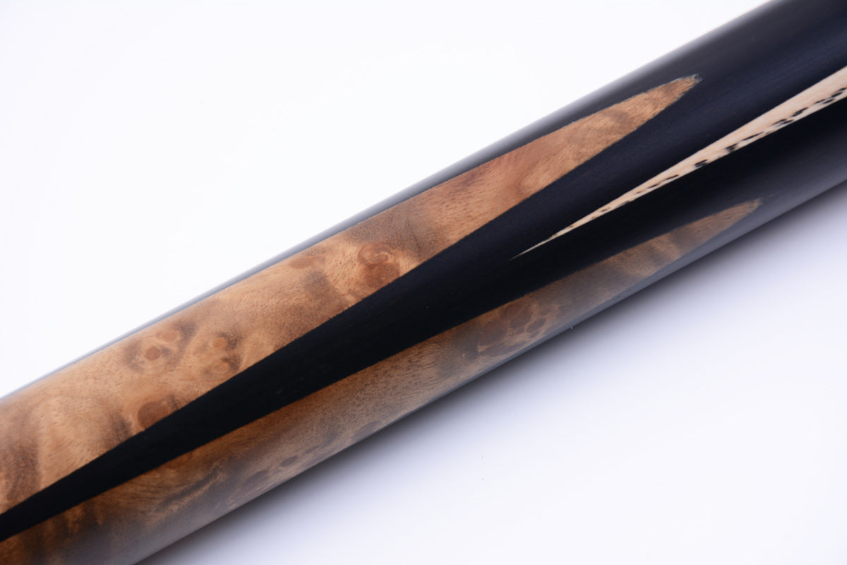 Crafted for Precision: Laos Burl & Gabon Ebony Splices Alloy Pro 58" One piece Snooker Cue Kit #T102AON05