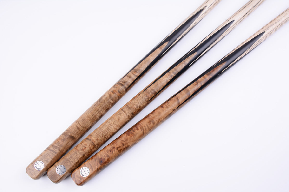Crafted for Precision: Laos Burl & Gabon Ebony Splices Alloy Pro 58" One piece Snooker Cue Kit #T102AON05