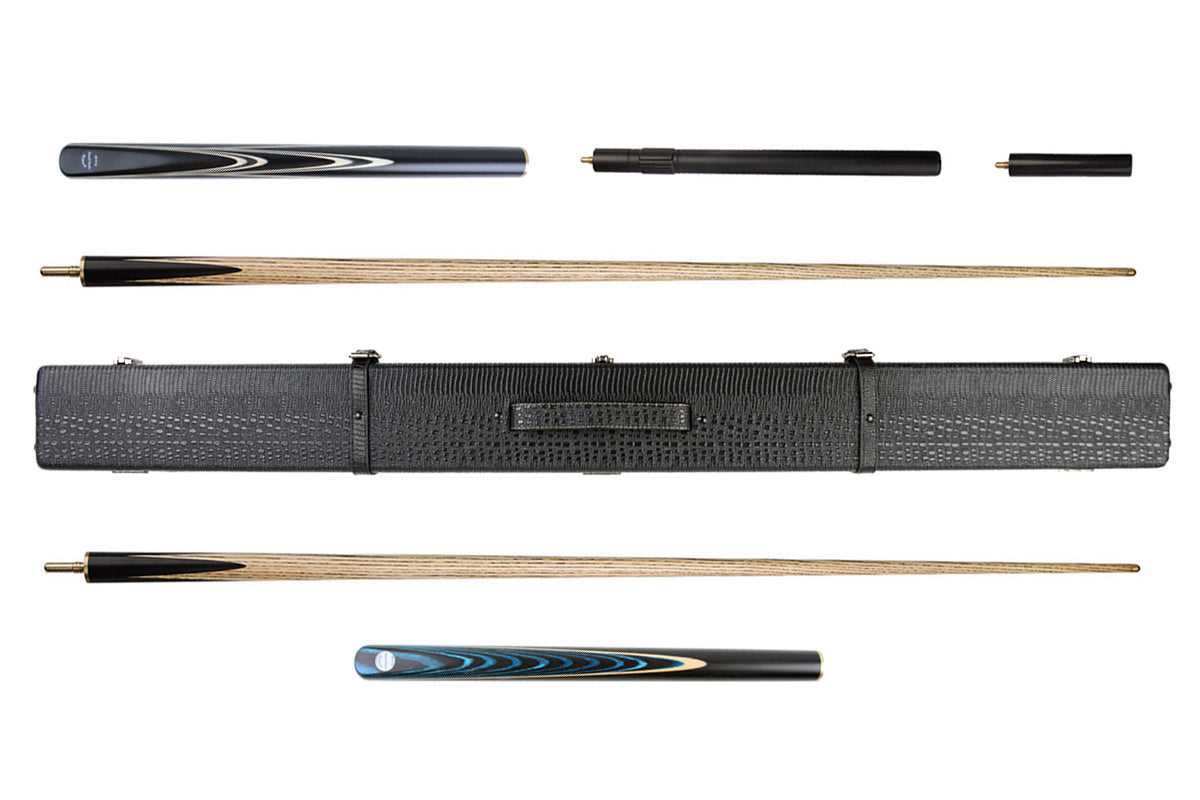 Mark Richard Complete English Pool Dual-Cue Kit – Break and Play in Luxury Leatherette Case #T401-9702