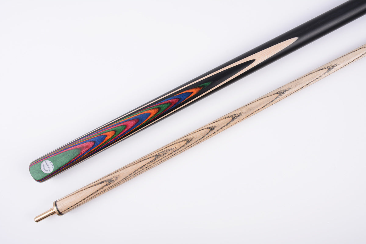 Two-Piece Rainbow Arrows Design Snooker Cue Set with Case & Starter Accessories - 57" Centre-Jointed #PC1SA26