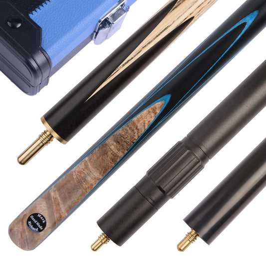 The Laos Burl Blue pool cue set