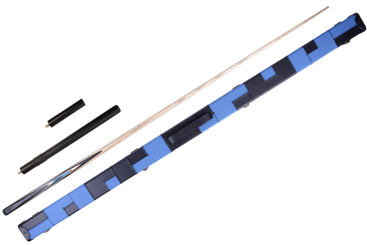 MARK RICHARD Black Badge Sapphire 9.5mm Tip One Piece Snooker Cue Stick- 8 wood Splices Billiards Cue and Case Set #SCP08