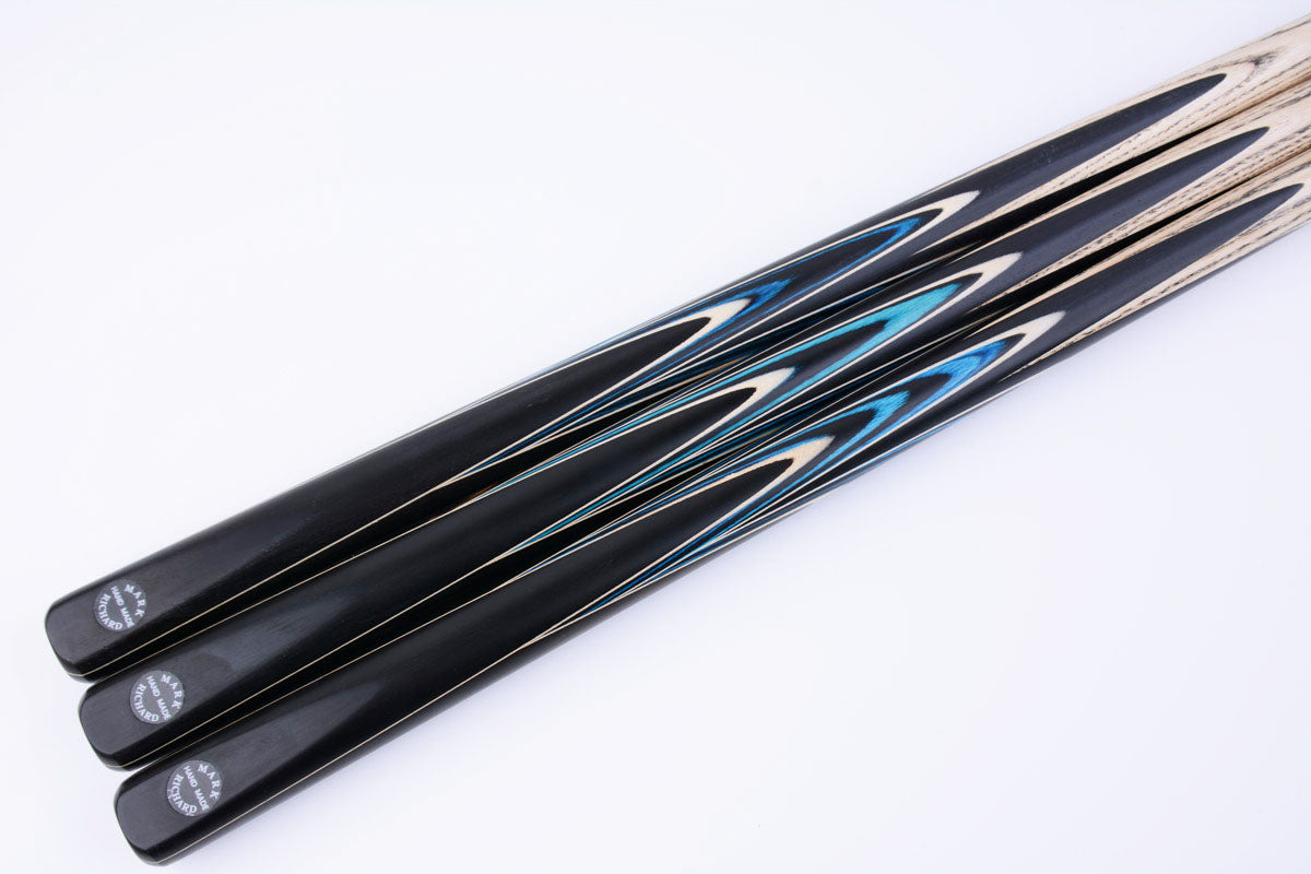 MARK RICHARD Black Badge Sapphire 9.5mm Tip One Piece Snooker Cue Stick- 8 wood Splices Billiards Cue and Case Set #SCP08