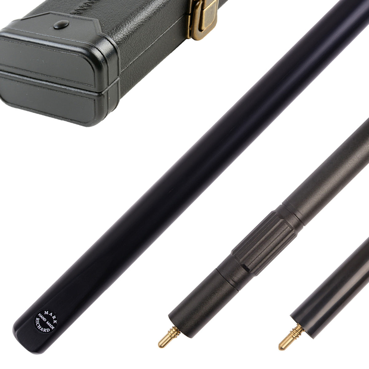 58" Sleek Hi-Tech Black Wood Design One Piece Snooker Cue