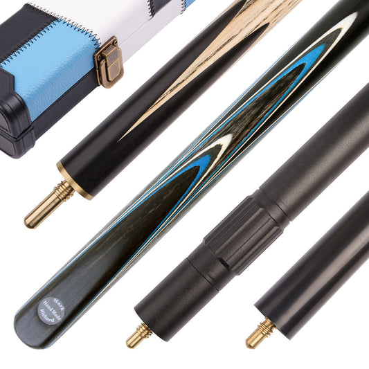 Ebony Spliced Bright Blue pool cue set