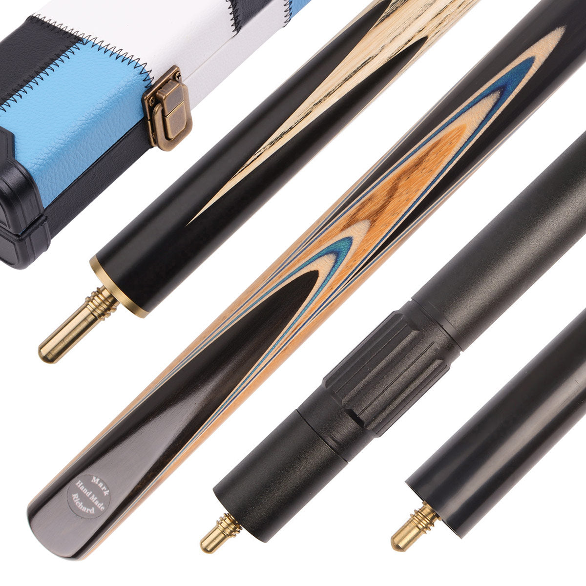 This Zebrano Blue&Beige pool cue set