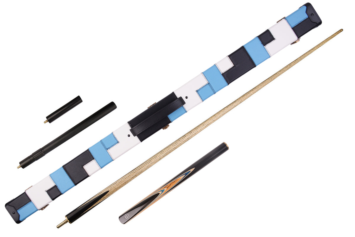 Mountain Lake Aesthetics Snooker & Pool Cue Set - Handcrafted 57" Zebrano & Ebony Design #T90SC31