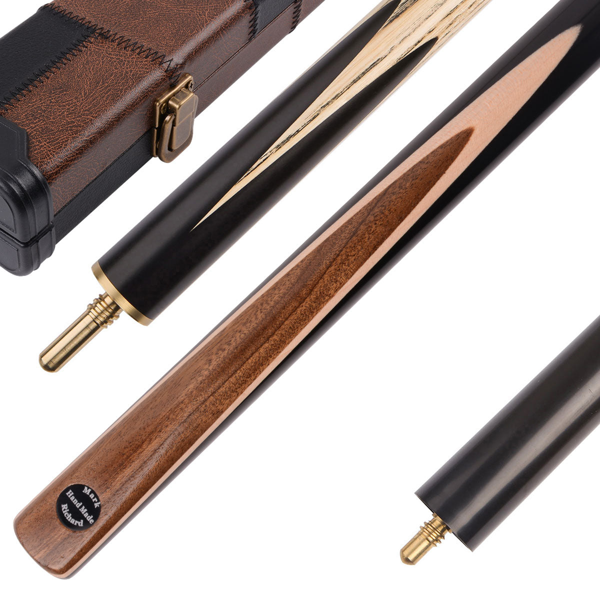 This Ovangkol Brown pool cue set comes in a Black & Brown cue case witha compact mini butt.