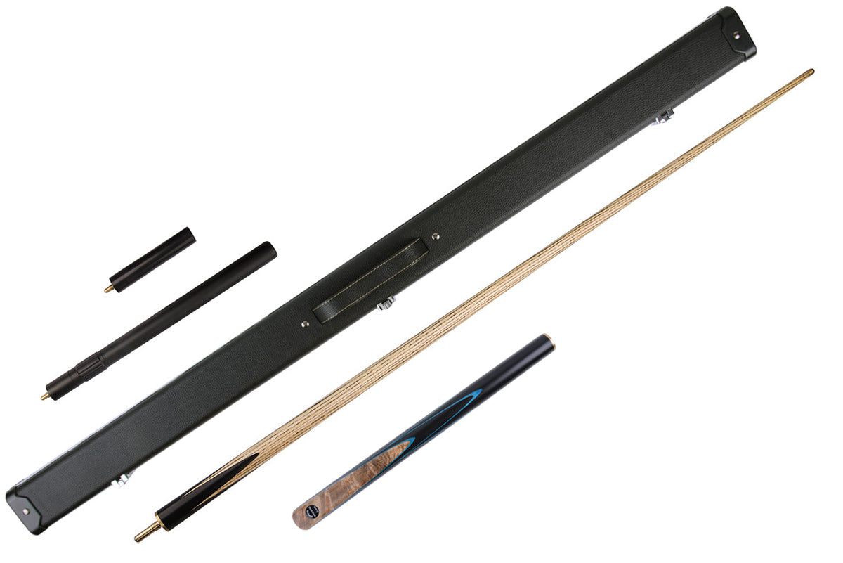 57/58" Laos Burl & Cosmic Blue Design Snooker/Pool Cue - Crafted for Precision & Style #SC108