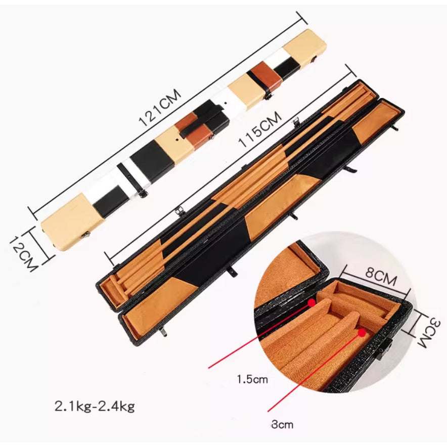 Pay 49GBP Update Case - MARK RICHARD Luxury Enhanced Leatherette Case for Two 58 inch 3/4 Cue Case #T402