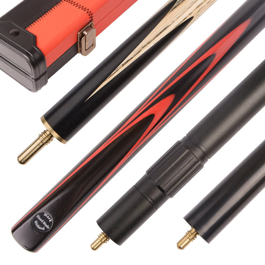 Figured Ebony Bright Red pool cue set