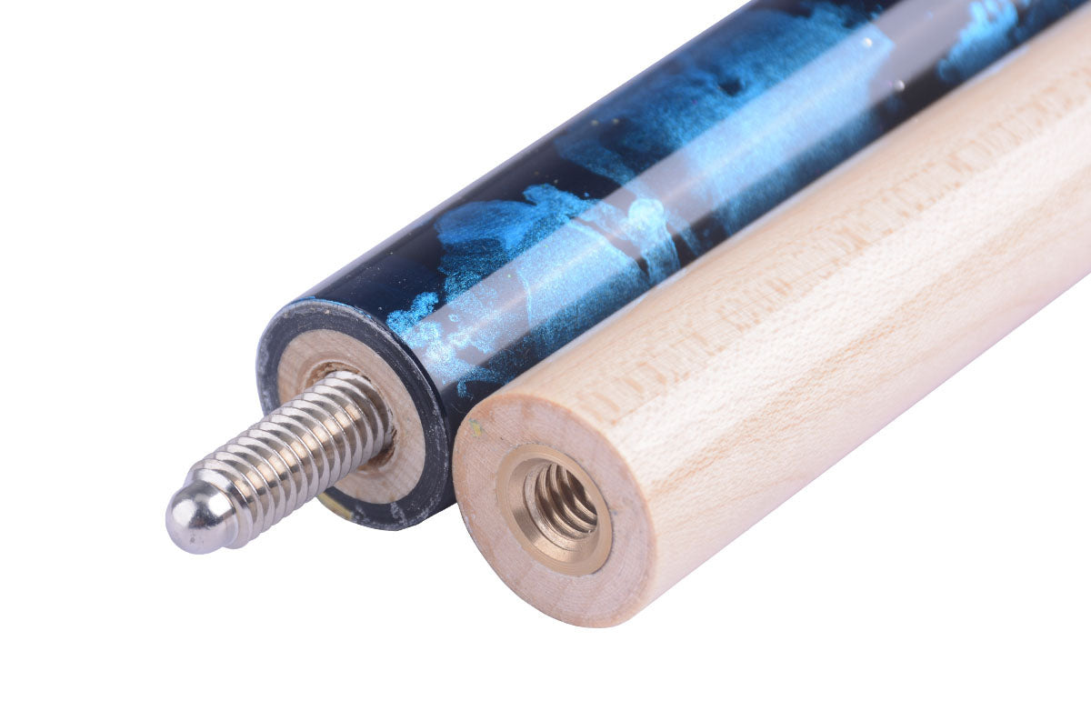 AB EARTH Blue Nebula Ergonomic Pool Cue Stick – Canadian Maple, 19–21oz Options #B19