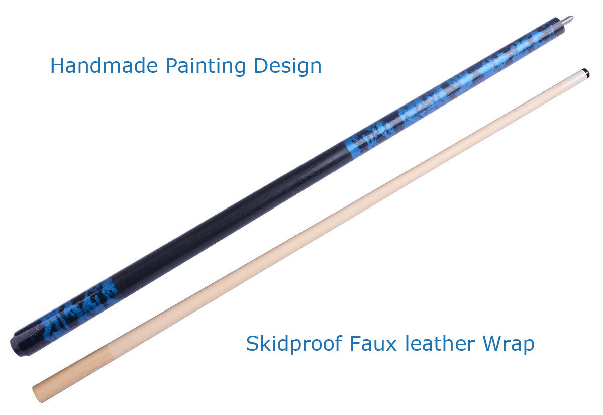 58" Two-Piece Maple Pool Cue | Hand-Painted American Skyscape Art #B30