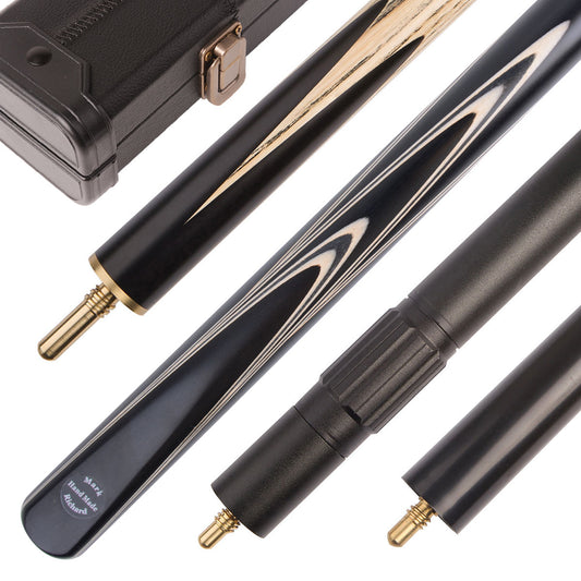 This Figured Ebony White&Black pool cue set