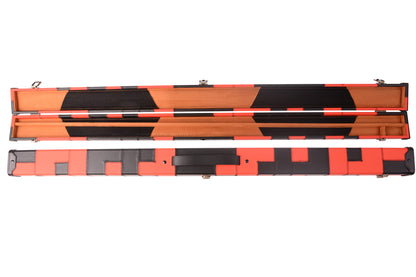 MARK RICHARD Black & Red Patchwork Leatherette Case for 57 inch Snooker English Pool Cue Cases #T96