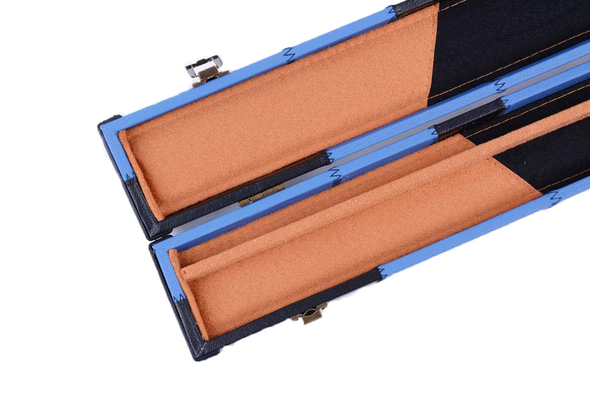 MARK RICHARD Patchwork Leatherette Case for 58 inch Black and Black & Blue 1 piece Snooker Cue Cases #T102/T103