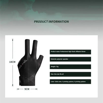 Professional Three-Finger Snooker Pool Cueing Glove - Left Hand