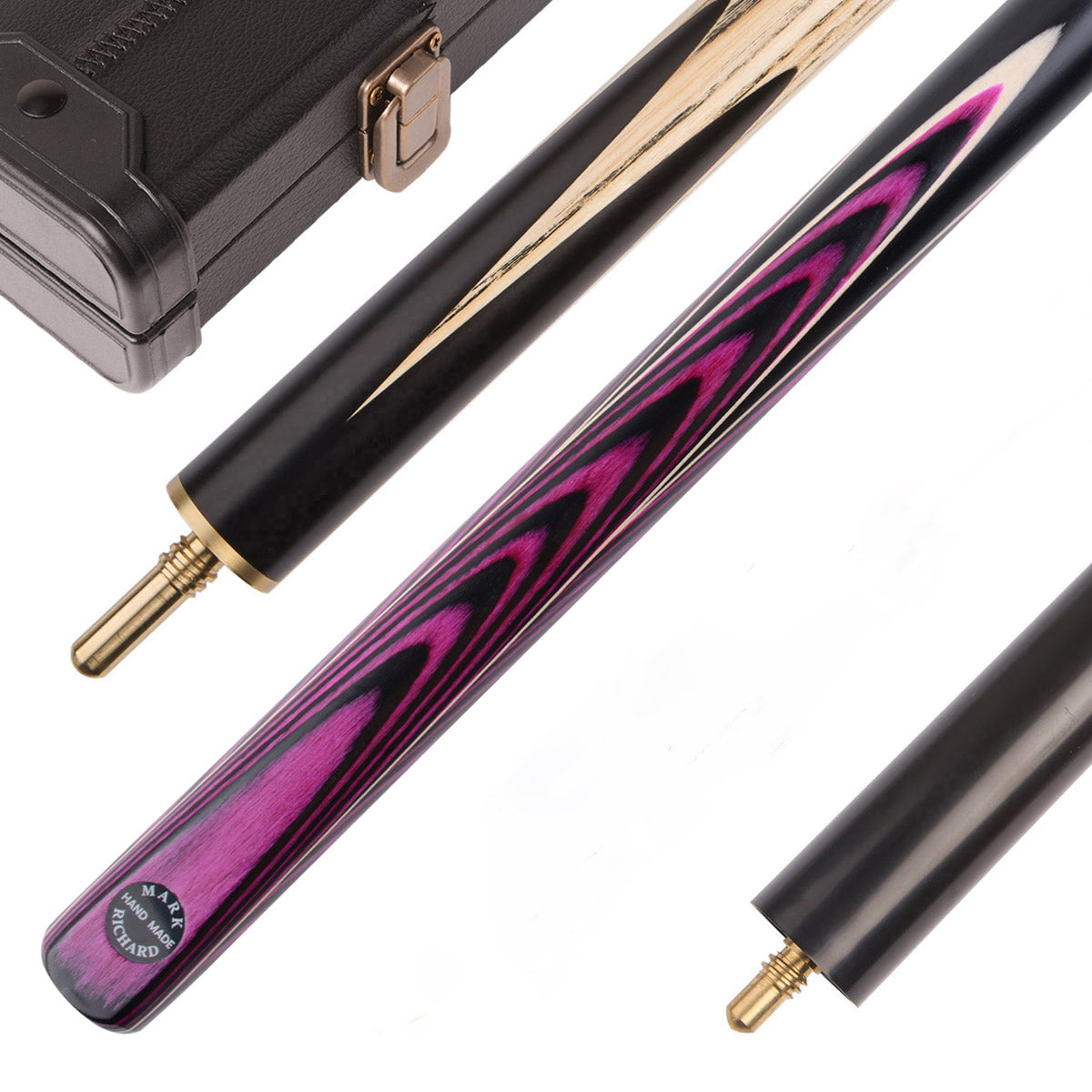 MARK RICHARD Black Badge Premium Handcrafted 57"/58" Purple & Black Snooker & English Pool Cue Set #SC111