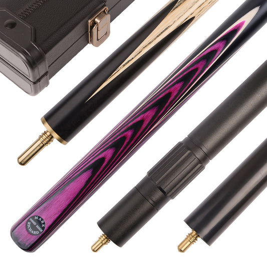 MARK RICHARD Black Badge Premium Handcrafted 57"/58" Purple & Black Snooker & English Pool Cue Set #SC111