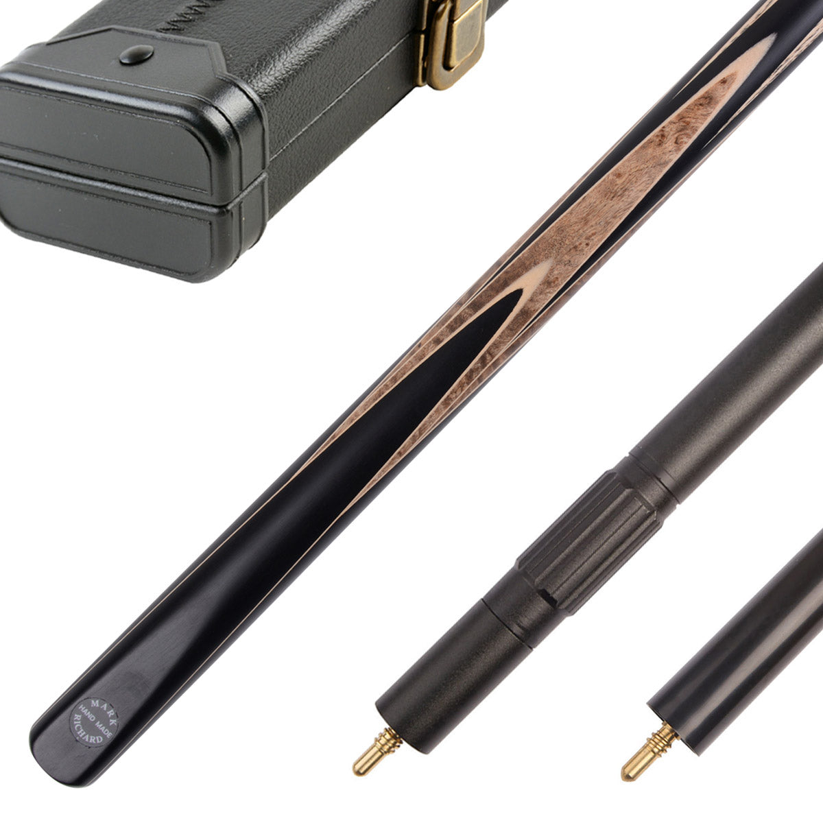 MARK RICHARD Black Badge Amboyna Burr 58" Professional Ash 1 Piece Snooker Cue Set #SCP45
