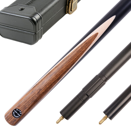 MARK RICHARD Black Badge 58 inch One Piece Hand Spliced Ovangkol Snooker Cue and Case Set #SCP51