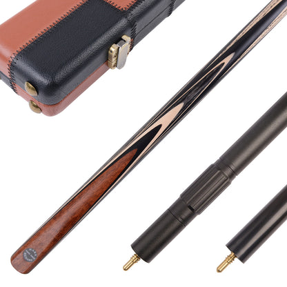 MARK RICHARD Black Badge Series Walnut Splice 1 Piece Snooker Cue with Deluxe Cue Case #SCP55
