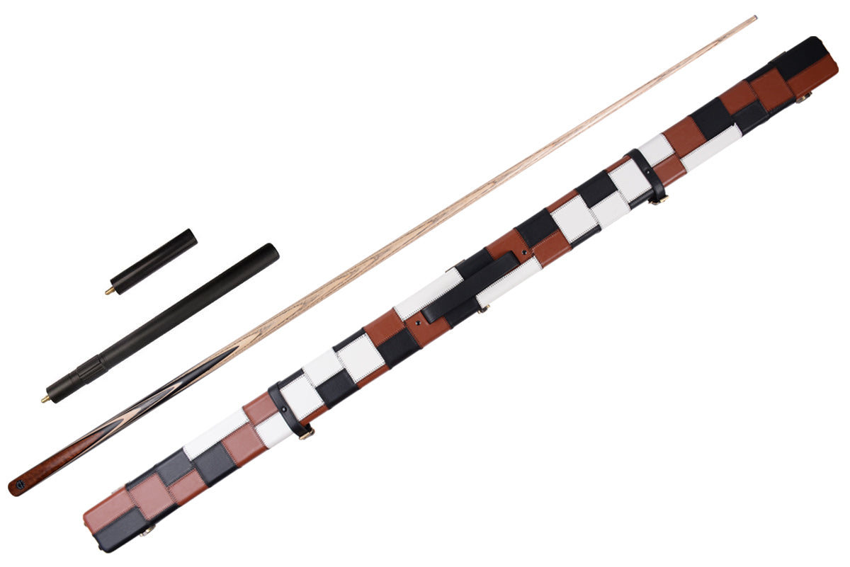 MARK RICHARD Black Badge Series Walnut Splice 1 Piece Snooker Cue with Deluxe Cue Case #SCP55