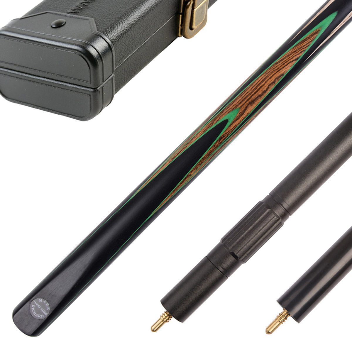 MARK RICHARD Black Badge Professional 1 Piece Snooker Cue Set with Ovangkol & Green Maple Splice #SCP65