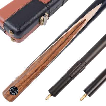 MARK RICHARD BLACK Badge 53" Youth & Junior Short Snooker Cue Set with Mexican Bocote Splice #ST53B