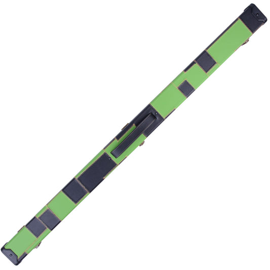 MARK RICHARD Black & Green Patchwork Leatherette Case for 58 inch Snooker English Pool Cue #T106G