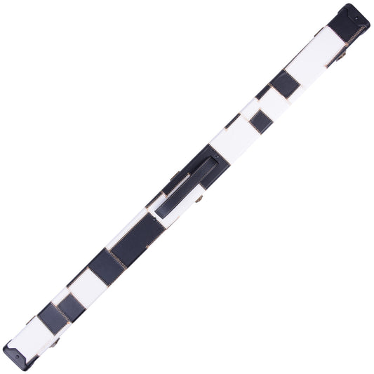 MARK RICHARD Black & White Patchwork Leatherette Case for 58 inch Snooker English Pool Cue #T106W