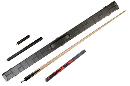 57/58" ¾ Jointed Snooker/Pool Cue Set - Figured Ebony & Vivid Red Maple Veneers #SC71
